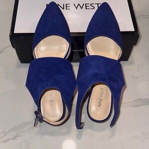 Nine West NIB Size 7.5 Women's Royal Blue Suede Dress Pumps